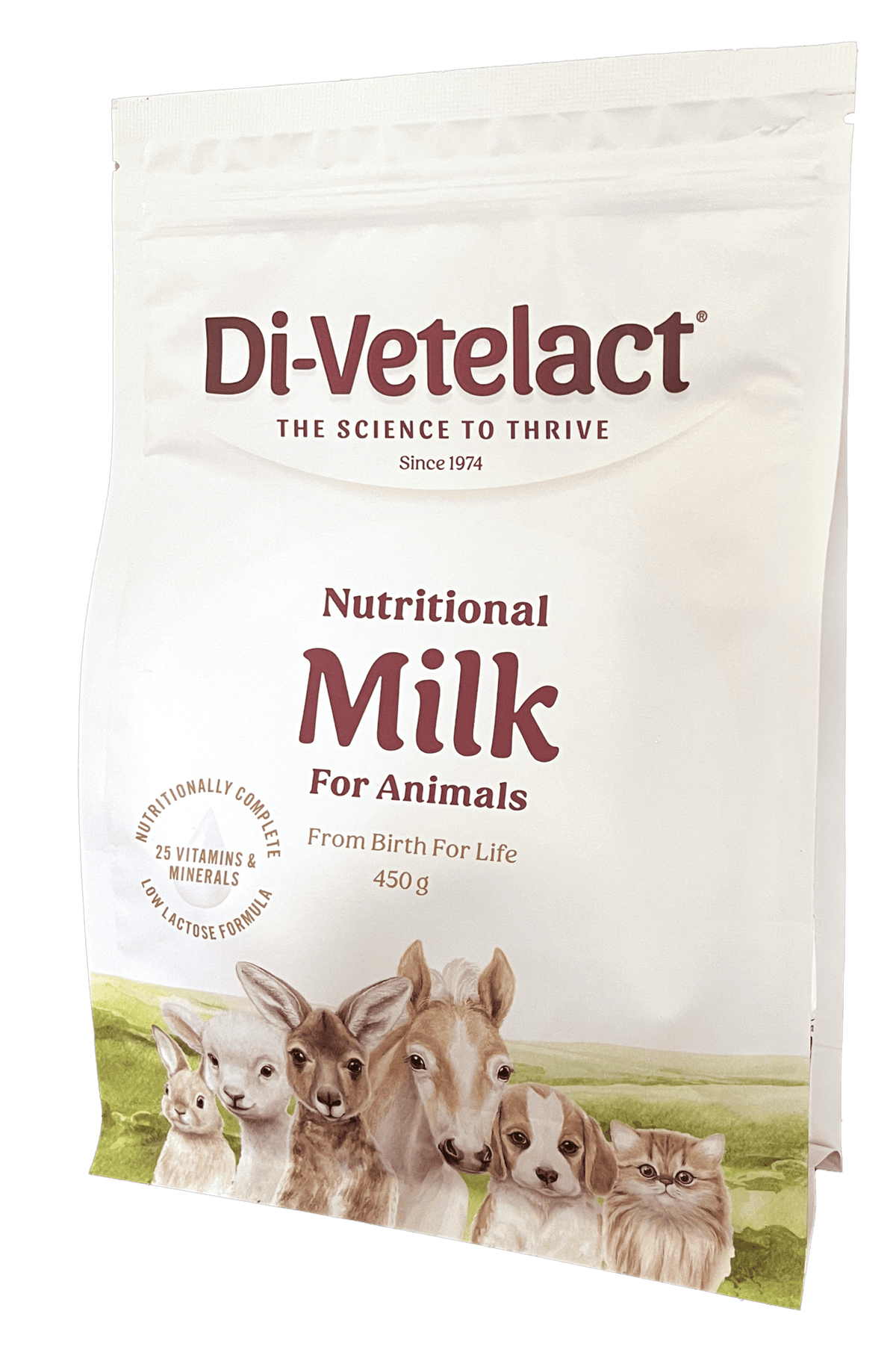 Di-Vetelact 450g Pouch Front of Pack on angle