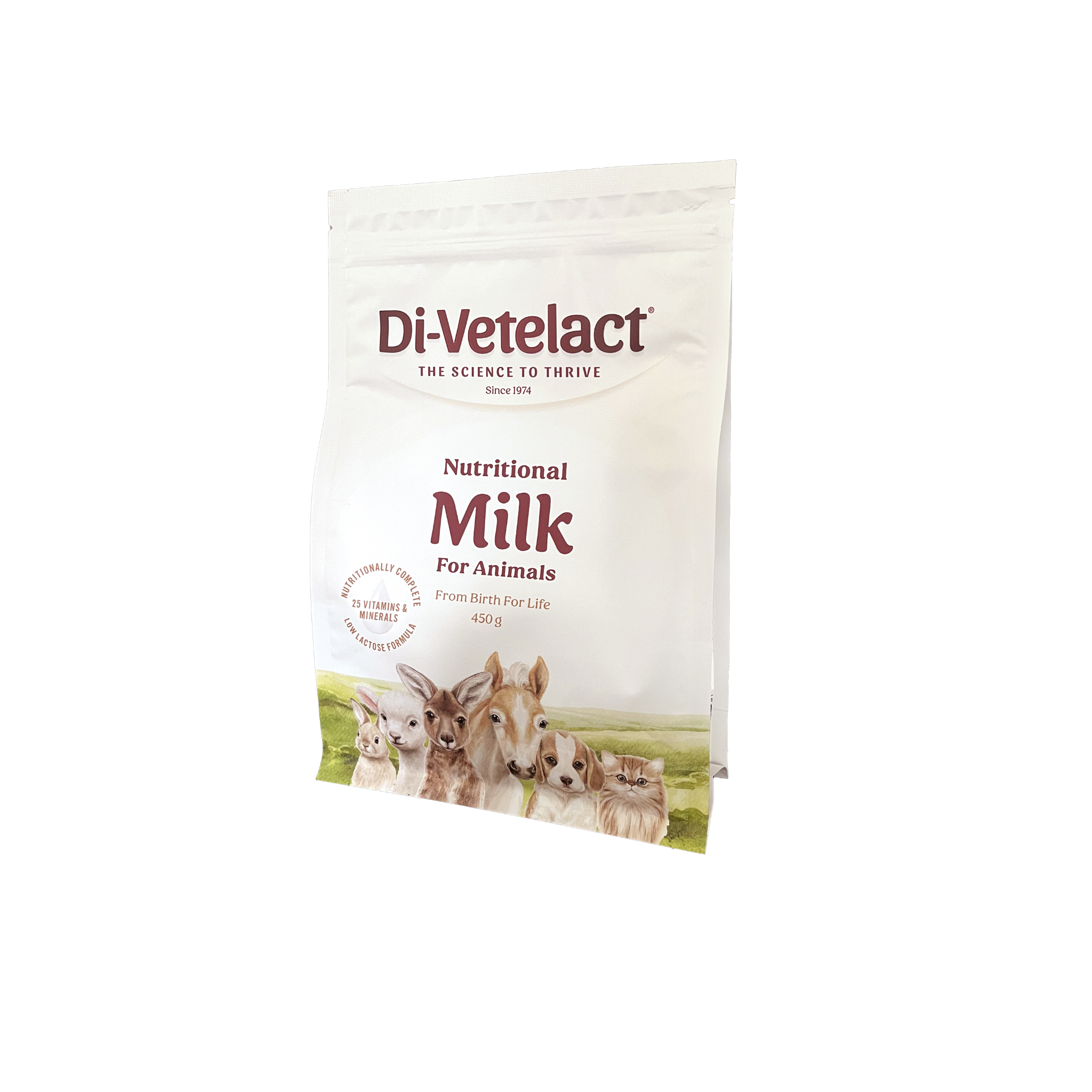 Di-Vetelact 450g Pouch Front of Pack on Angle